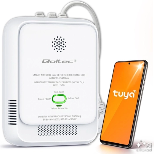 Inteligentný detektor úniku zemného plynu CH4 s Wi‑Fi TUYA a LED alarmom 85 dB