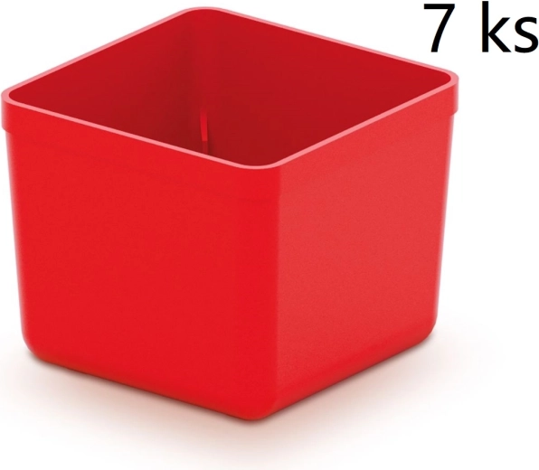 Sada 7 plastových boxov na náradie Unite Box, červené, 55 × 55 × 165 mm