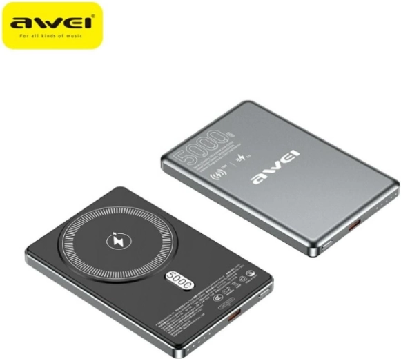 Awei PA-30 MagSafe powerbanka 5000 mAh sivá