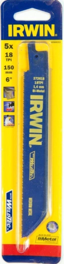 Pílový list na kov do mečovej píly 150 mm 18 TPI IRWIN (5 ks)