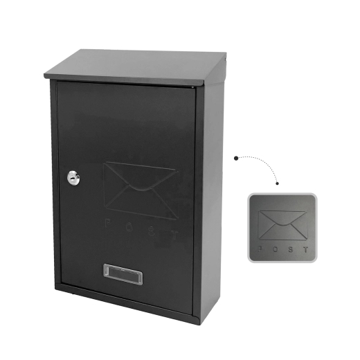 Poštová schránka Ibis antracit 37,8 × 25 × 10 cm