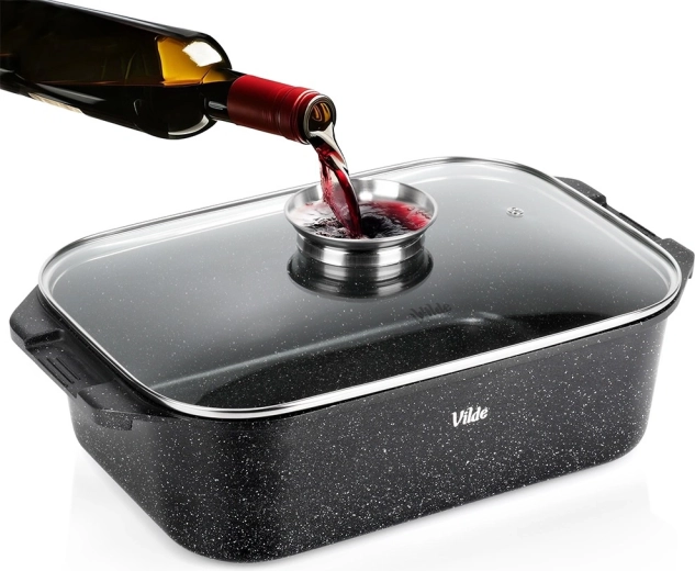 Granitový pekáč s pokrievkou 7,5 l, 41 × 26 × 16 cm