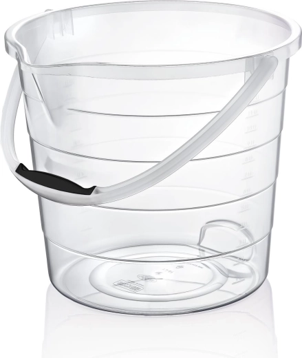 Transparentné plastové vedro 15 l s odmerkou