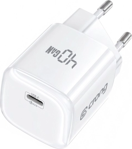 Crong NEO GaN sieťová nabíjačka USB‑C 40 W PD 3.2 s AVS