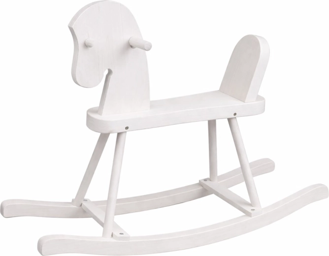 Drevený hojdací koník pre deti BABY MIX – biely