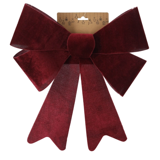 Vianočná mašľa z velúru bordová 36 × 51 cm
