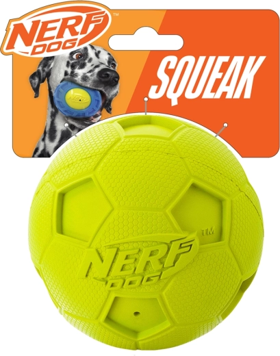 Nerf Dog gumená pískacia futbalová lopta pre psov 10 cm