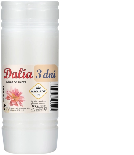 Sada 10 parafínových náplní Dalia 15 cm, doba horenia 72 h