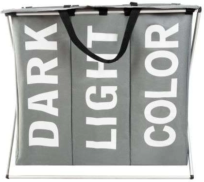 Trojkomorový kôš na bielizeň so skladacím rámom