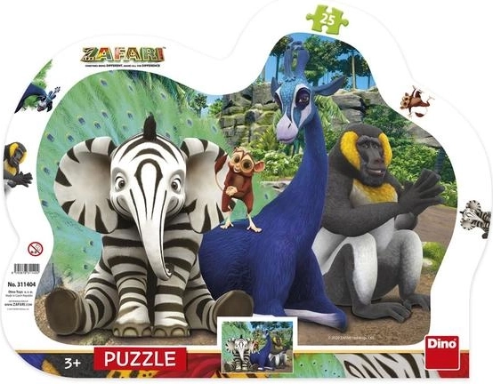 Dino obrysové doskové puzzle Zafari 25 dielikov