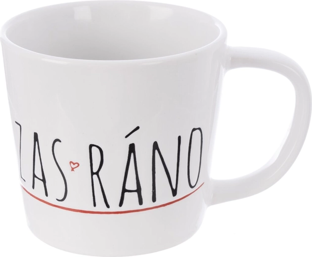 Keramický hrnček ZAS‑RÁNO biely 350 ml