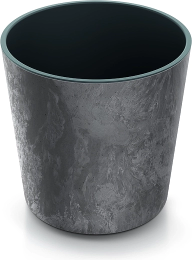 Kvetináč Urbi Round Effect s vložkou 25 cm – marengo