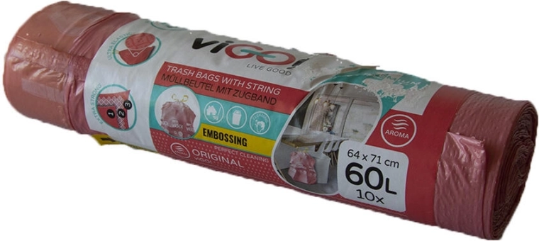 Sťahovacie odpadkové vrecia s vôňou malín 60 l, 64 × 71 cm (10 ks) 4 Seasons