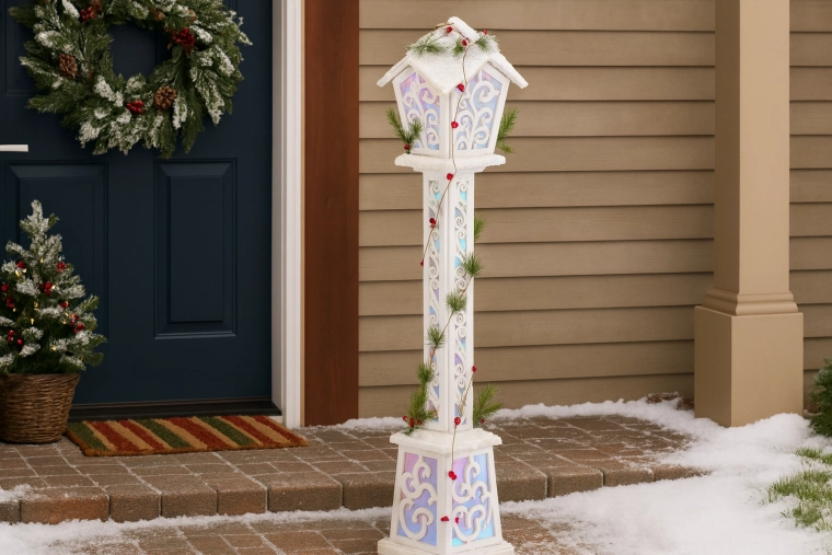 Vianočná biela LED lucerna 120 cm