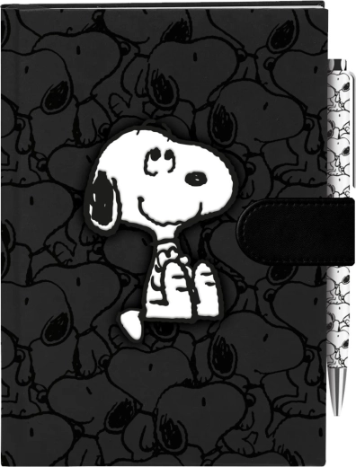 Zápisník Peanuts so zamatovým obalom a perom