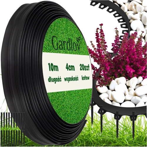 Gardlov záhradný obrubník 4 cm x 10 m čierny + 20 kotiev