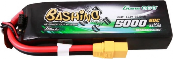 LiPo batéria GensAce 5000 mAh 11,1 V 60C 3S s konektorom XT90