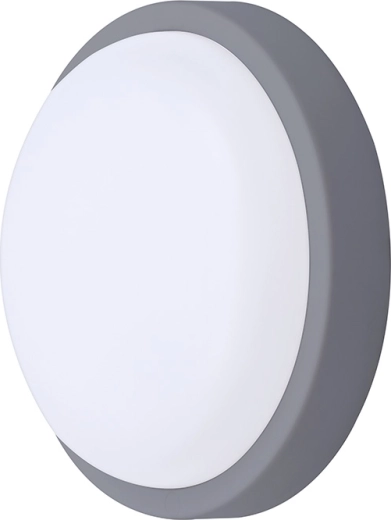 Solight okrúhle LED vonkajšie stropné a nástenné svietidlo 20 W 1500 lm 4000 K IP54 20 cm sivé