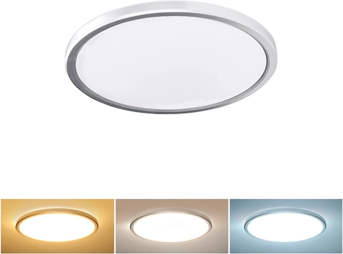 LED stropné a nástenné svietidlo Solight Acate IP54 18 W 1620 lm 22 cm strieborné
