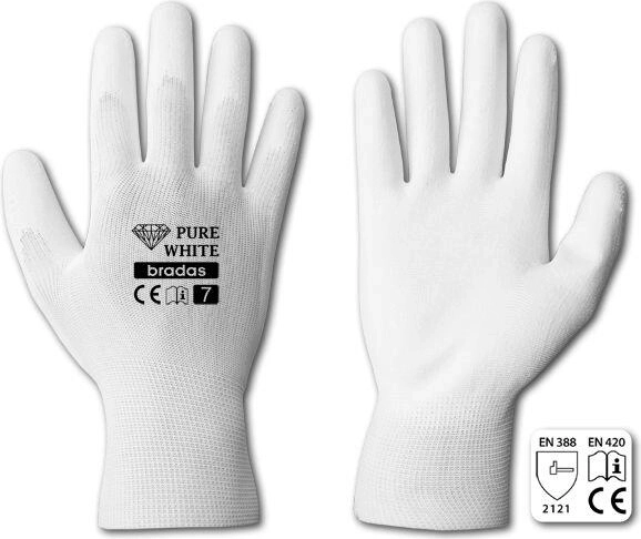 Pracovné rukavice PURE White PU, veľkosť 11