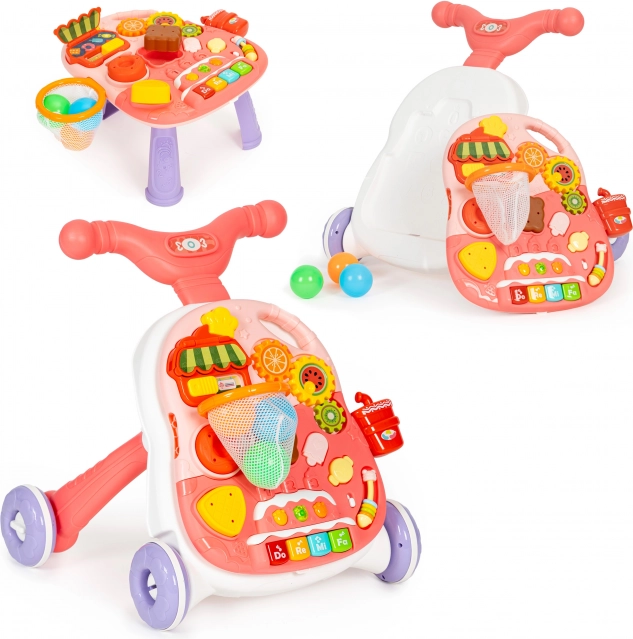 Interaktívne chodítko a vzdelávací stolík so zvukmi 2v1