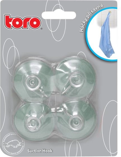 Prísavné háčiky Toro s kovovým koncom 4 ks