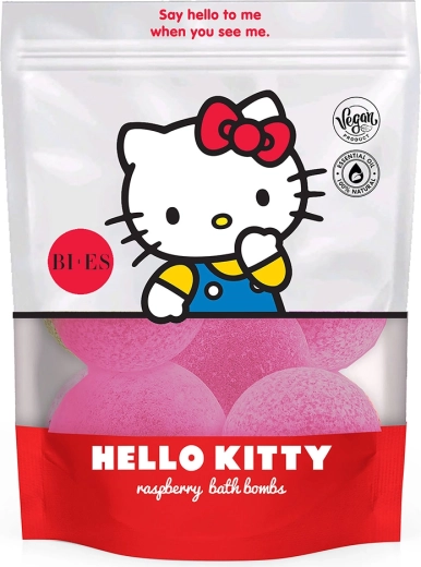 Hello Kitty šumivé bomby do kúpeľa malinové 6×55 g