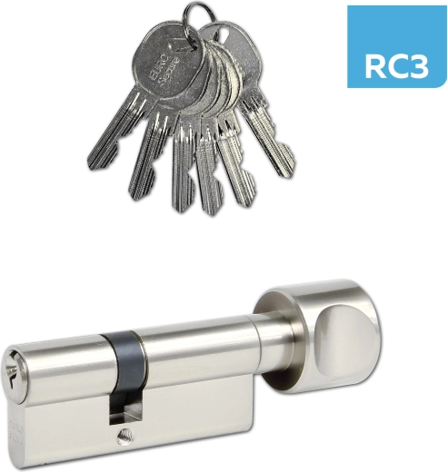 Cylindrická vložka s gombíkom 30/35, 6 kľúčov, nikel, trieda RC3 RICHTER