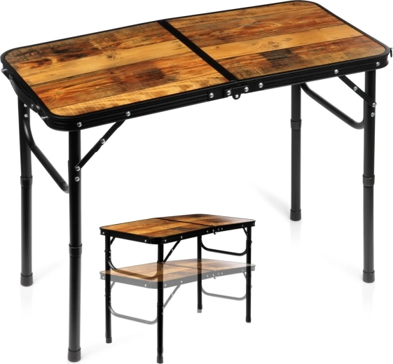 Vilde skladací turistický stolík 2v1 s nastaviteľnou výškou 80 × 40 cm