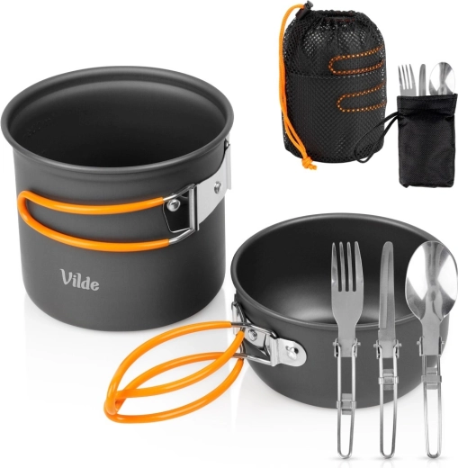 Vilde turistická kempingová sada riadu s príborom 800/450 ml (6 dielov)
