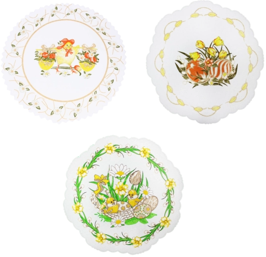 Veľkonočný dekoratívny obrúsok 18 cm – krémový