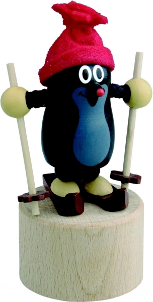 Detoa stláčacia figúrka Krtek na lyžiach