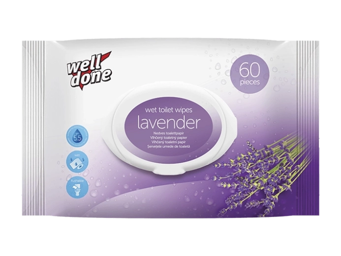 Well Done Lavender vlhčený toaletný papier 60 ks