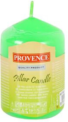 Valcová parafínová sviečka zelená 8 × 5 cm