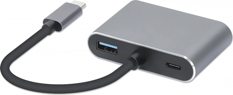 USB-C multifunkčný hub 4v1 s HDMI 4K a VGA