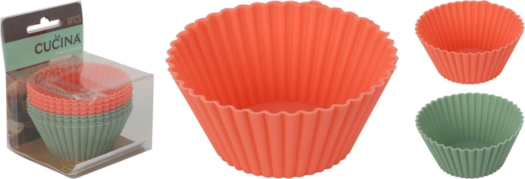 Silikónové košíčky na pečenie 7 × 3,5 cm, mix farieb (8 ks)