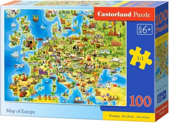 Puzzle skladačka Mapa Európy 100 dielikov