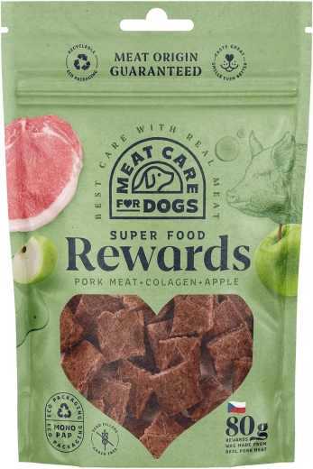 Mäsová pochúťka pre psy s bravčovým, kolagénom a jablkom 80 g