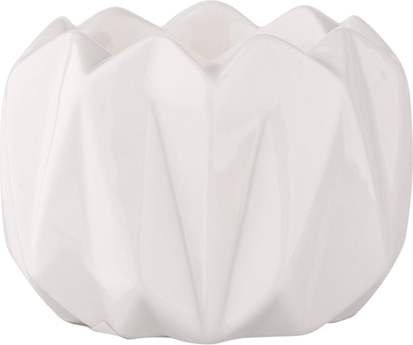 Biely porcelánový svietnik 7 × 7 × 5 cm