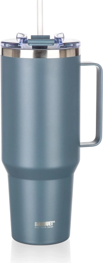 Termopohár s uškom 1200 ml TWAIN z nehrdzavejúcej ocele, tmavosivý