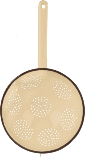 Smaltovaný kuchynský cedník hnedý 22 cm