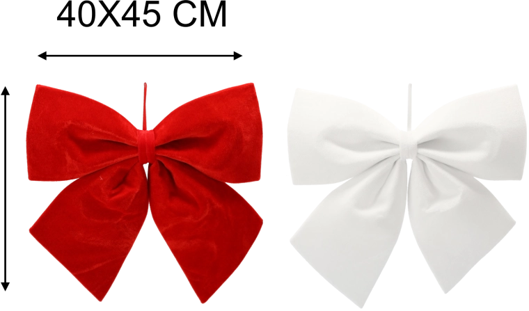 Vianočná kokarda XXL 40 × 45 cm – červená alebo biela