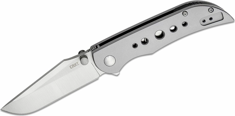 CRKT Oxcart Silver vreckový nôž 7,8 cm, celonerezový