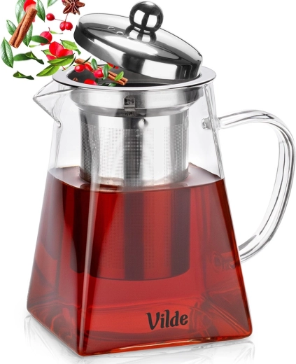 Sklenená kanvica s nerezovým čajovým filtrom 730 ml