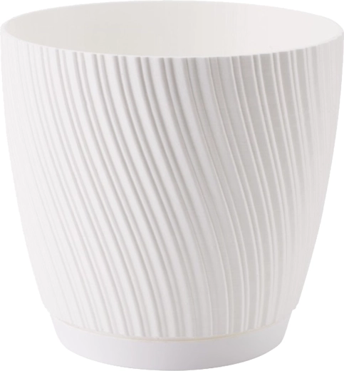 Kvetináč MIKA ECO RECYCLED s podmiskou 23 cm biely