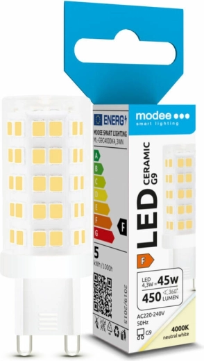 LED žiarovka G9 4,3 W neutrálná biela Modee Lighting