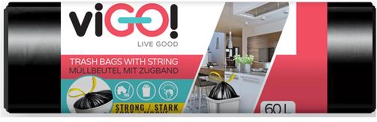 Sťahovacie vrecia na odpad 60 l VIGO, 15 ks
