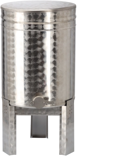 Nerezový odstačník na med 63 l so stojanom, ventilom a vekom