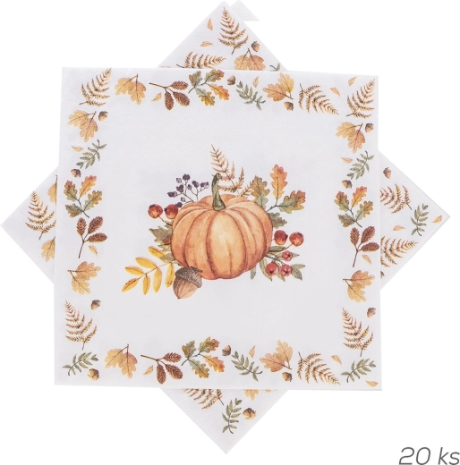 Papierové obrúsky Jeseň s motívom tekvíc 33 × 33 cm (20 ks)