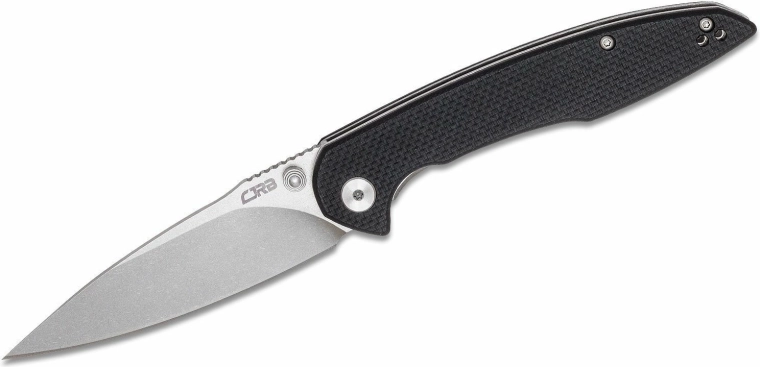 Skladací nôž CJRB Centros D2, stonewash, čierny G10